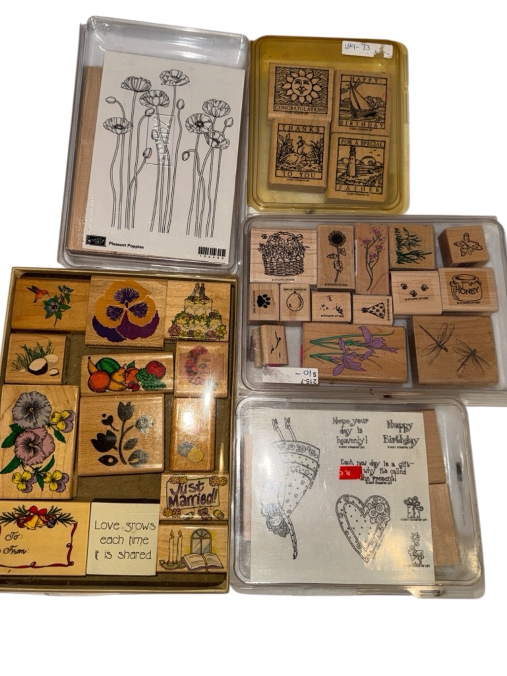 Stampin’ Up Rubber Stamp Lot 38 Pc Floral Birthday Wedding Craft Set